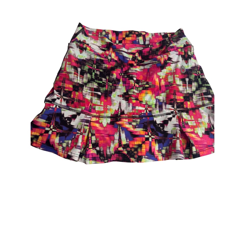 Dona Jo Women Multi Color Abstract Print Athletic Skort Tennis Skirt Size 2